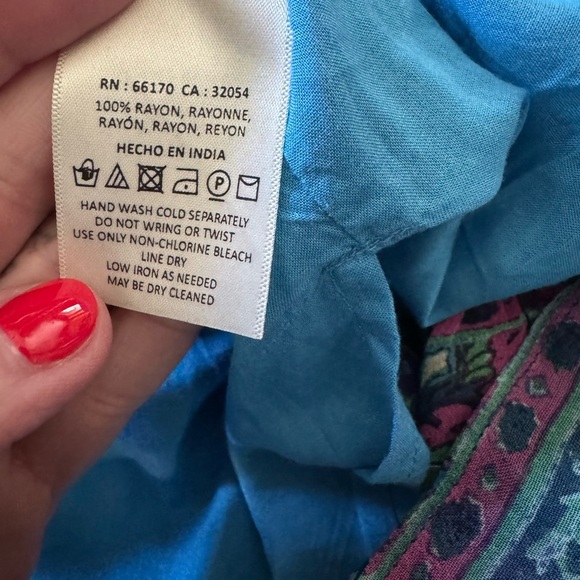 ANTHROPOLOGIE Akemi & Kin Blue Floral Boho Wrap Skirt - Picture 5 of 6